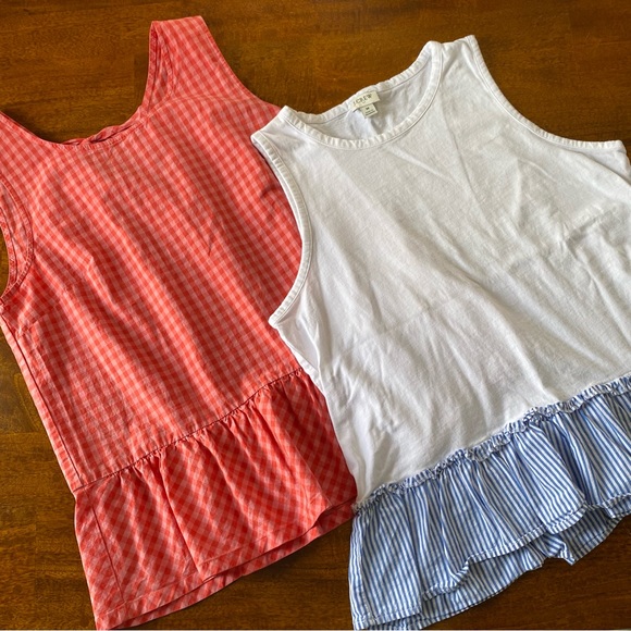 J. Crew Factory Tops - J Crew Ruffle Peplum Tank Bundle